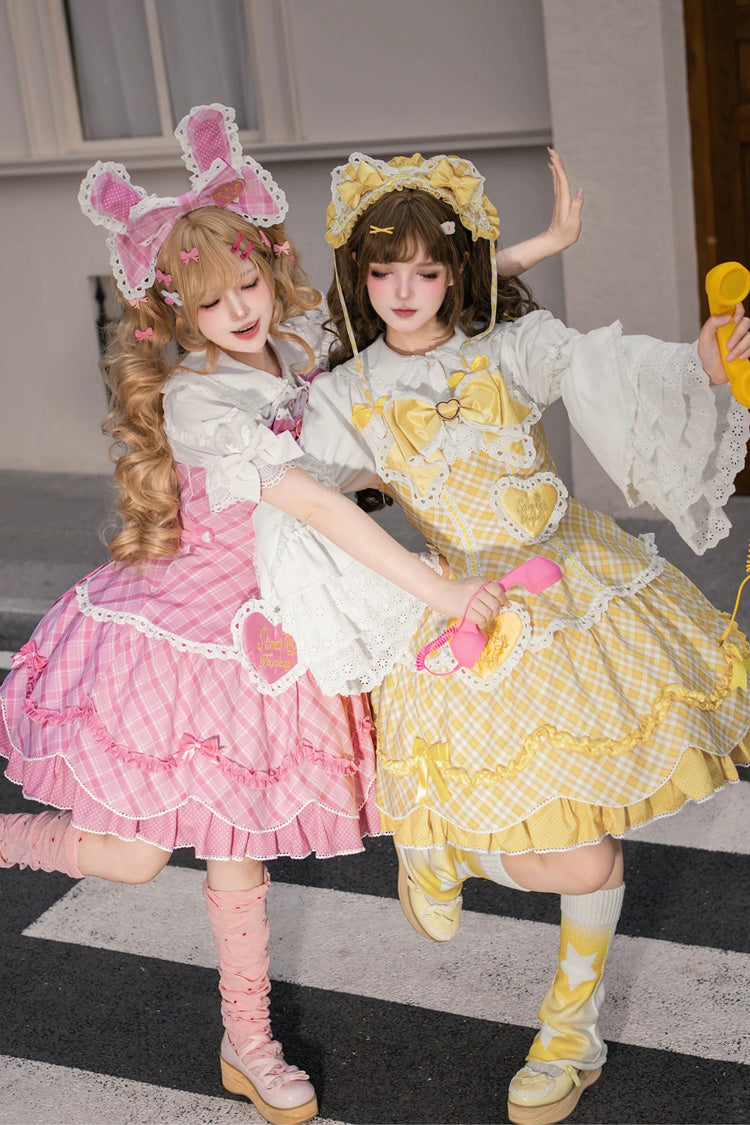 Candy Cream Puff Strawberry Cake Multi-Layer Ruffle Bow Plus Size Princess Lolita Dress 2 Styles
