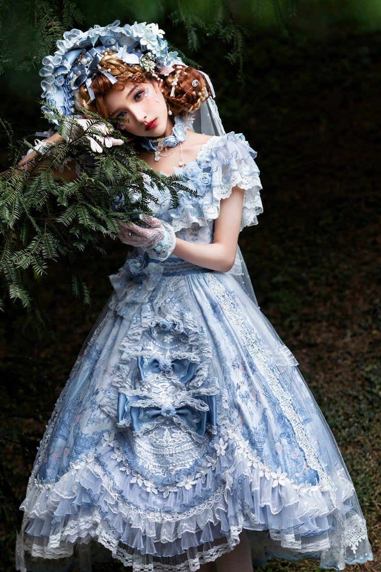 Azure Secret Realm Key Gorgeous Wedding Princess Sweet Lolita Set