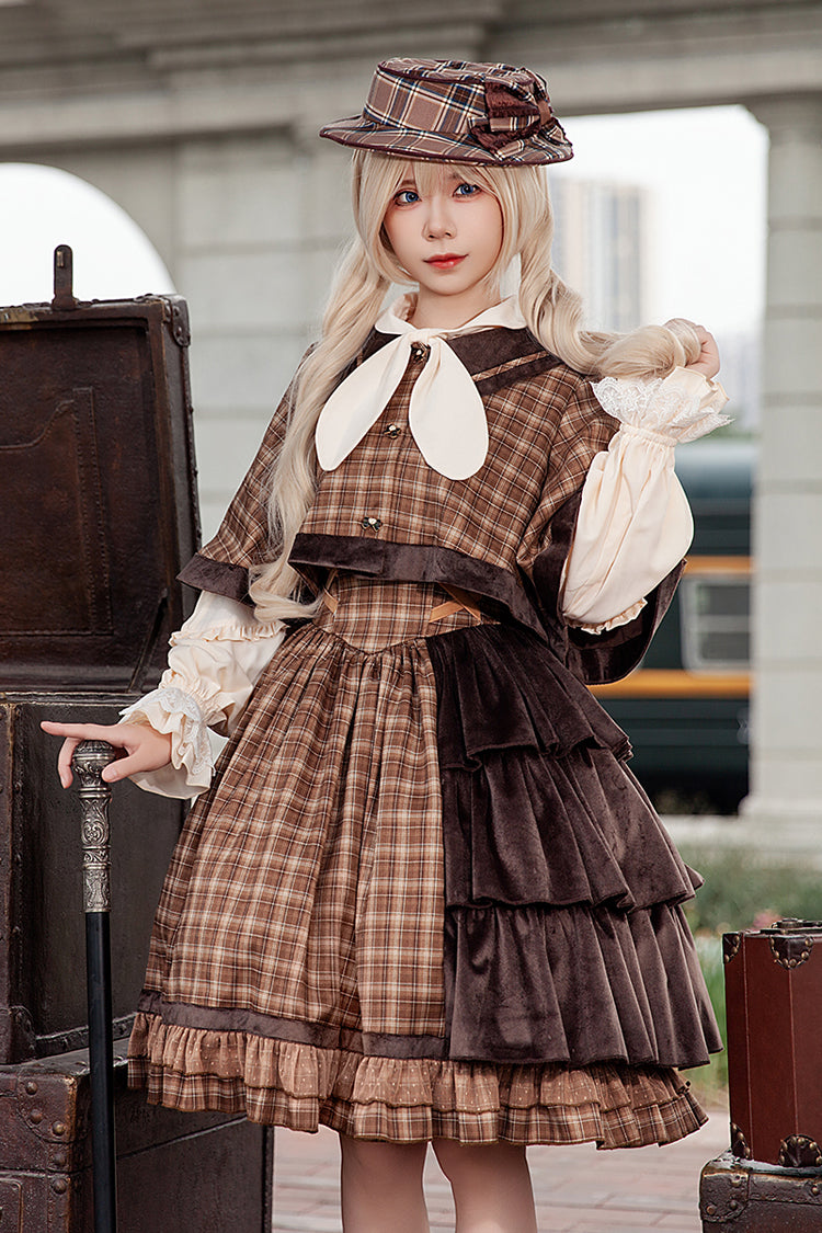 Chocolate High Waist Asymmetric Ruffle Strap Dress - Morning Tune
