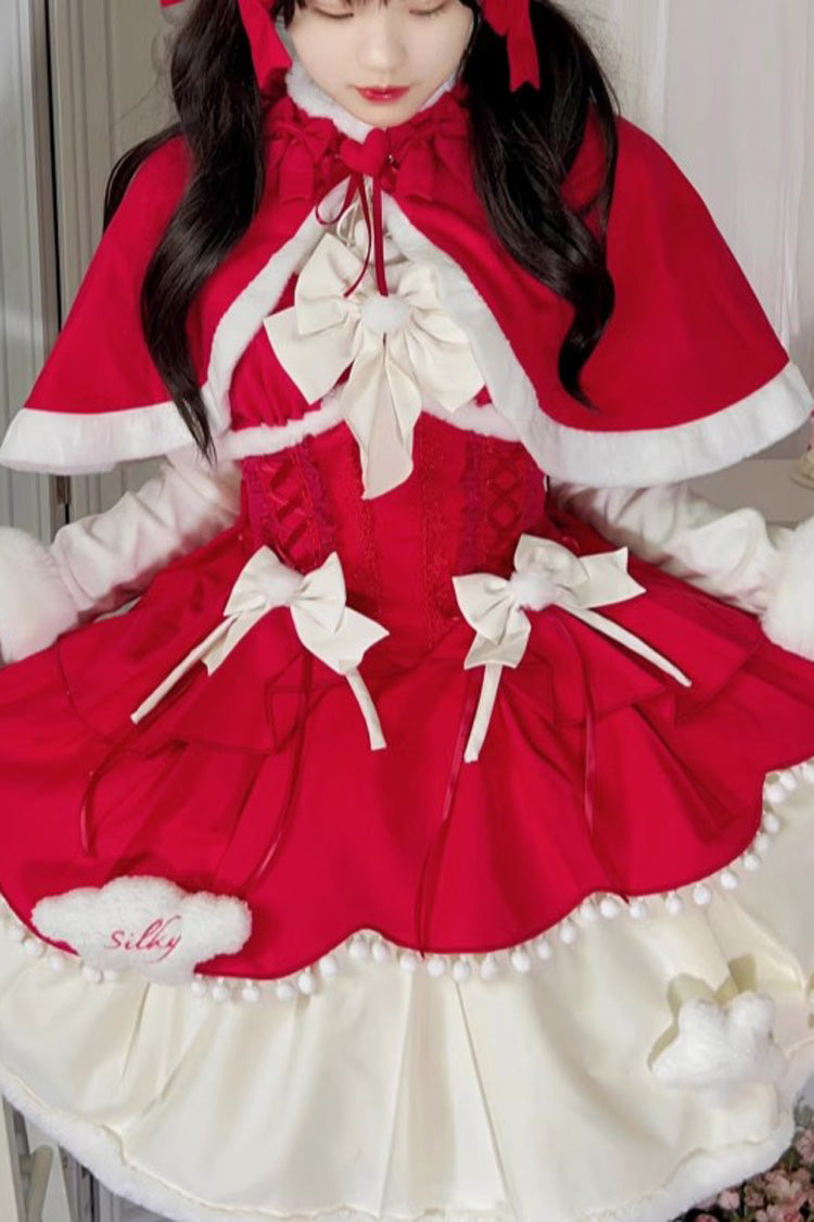 Charming Layered Bow Autumn Winter Princess JSK - Sweet Lolita 3 Shades