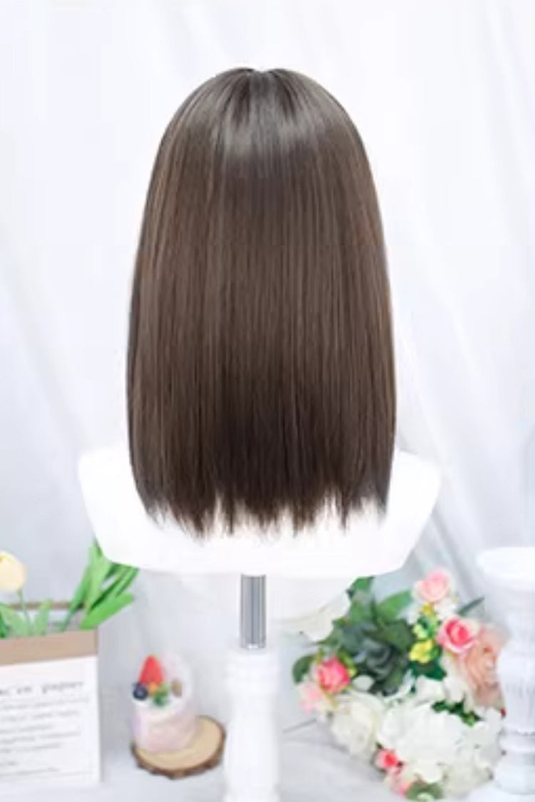 Sweet Lolita Wig - Medium Straight with Light Airy Bangs - Dual Tones