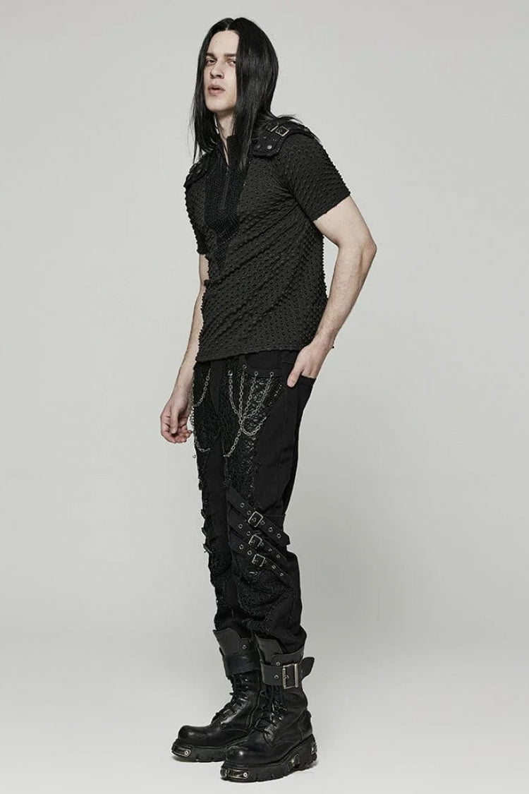 Steampunk Tee with Bubble Mesh and Zipper Details