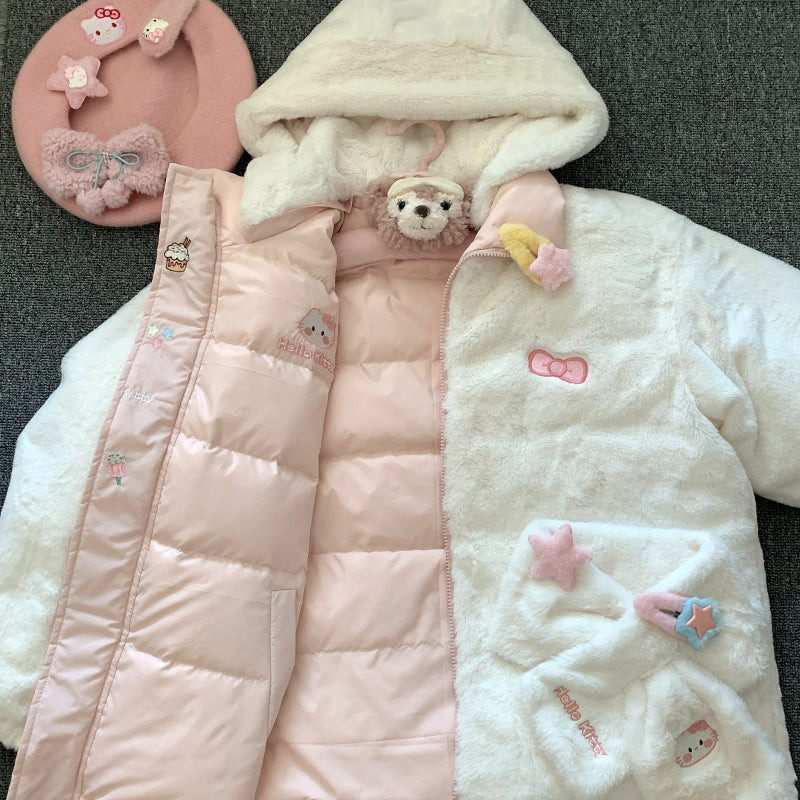 Two Sides Fluffy Kitty Puff Jacket SK591