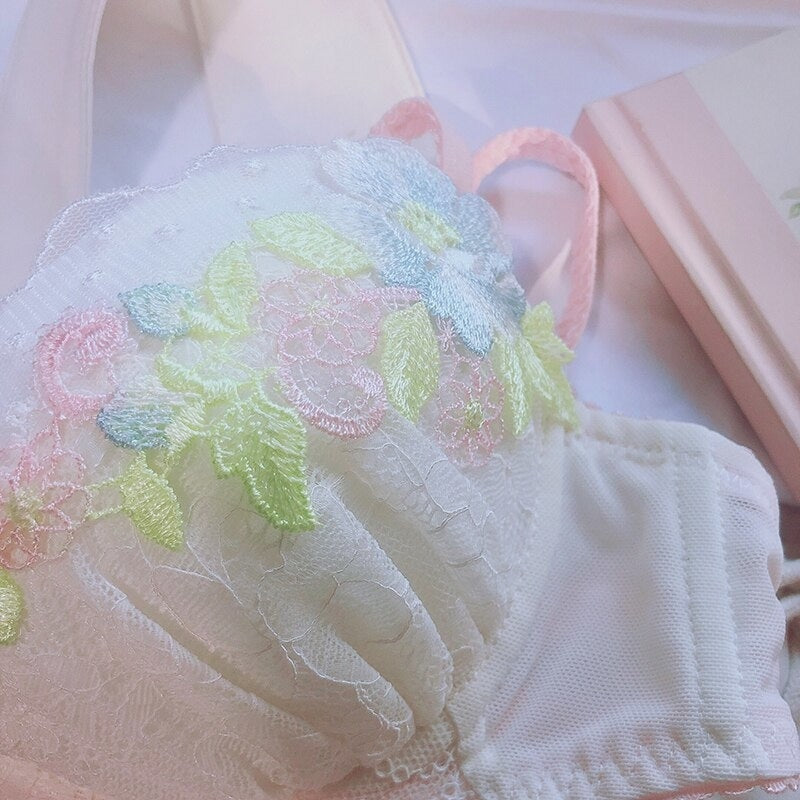 Candy Floral Lingerie Set - angel, angelcore, angelic, bra, bralette
