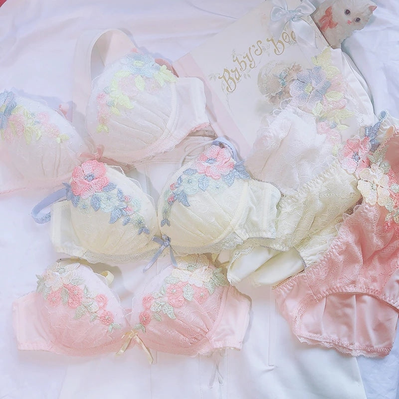 Candy Floral Lingerie Set - angel, angelcore, angelic, bra, bralette