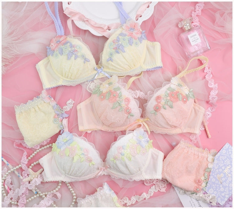 Candy Floral Lingerie Set - angel, angelcore, angelic, bra, bralette