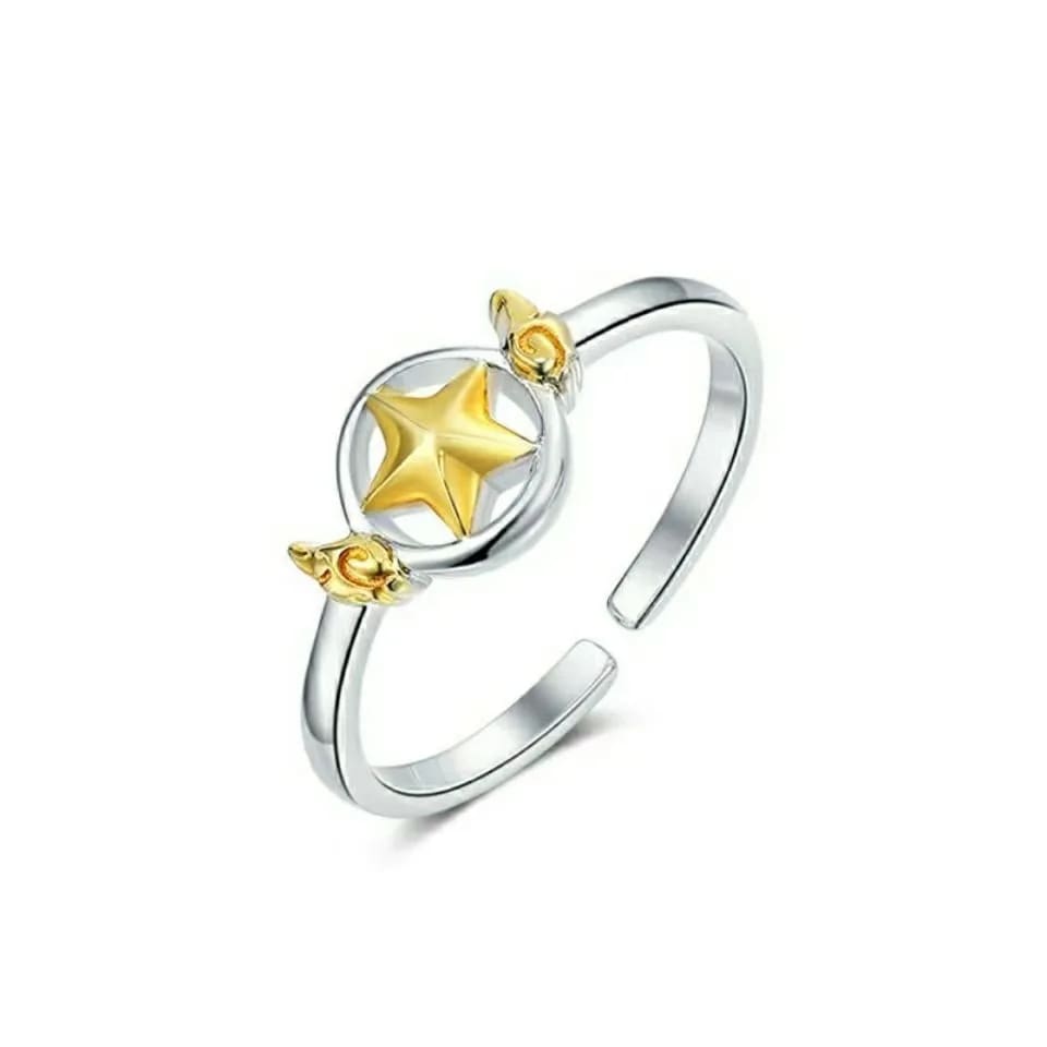 Kawaii card captor sakura star magical girl sterling silver yellow ring