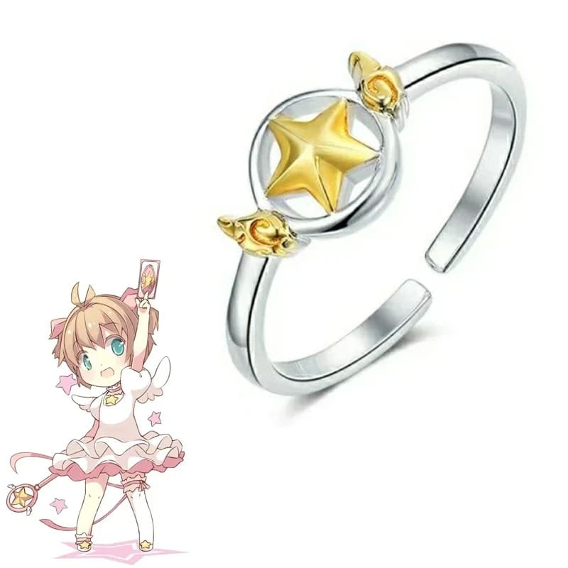Kawaii card captor sakura star magical girl sterling silver yellow ring