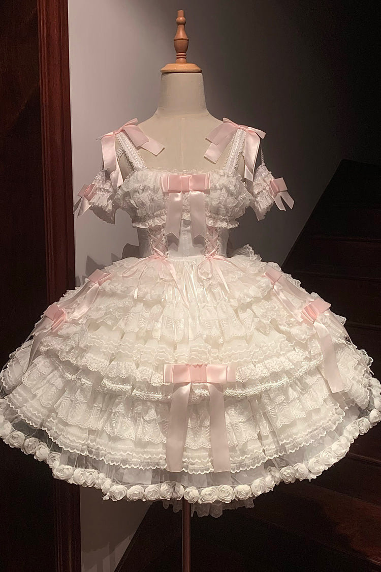 Serenade Multi-Tier Ruffle Bride Bow Lace Princess JSK - 3 Colorways