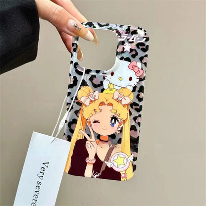 Coque de téléphone à motif de chat de dessin animé KI646