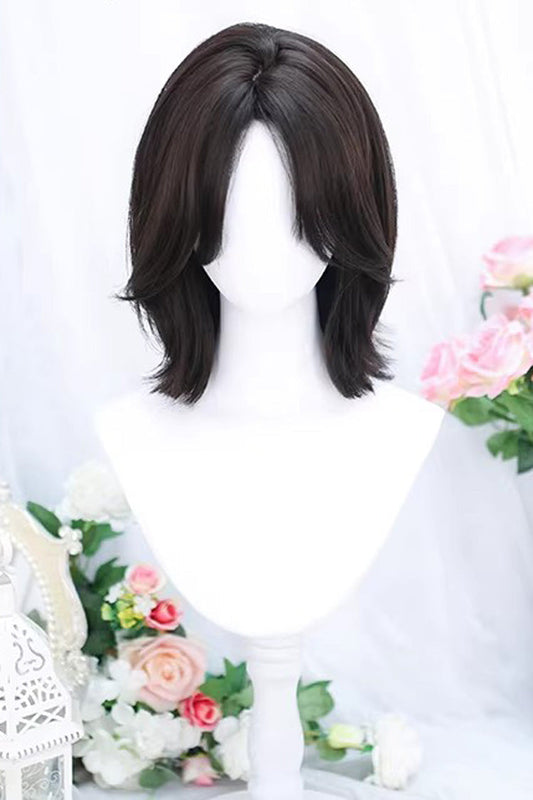 Shoulder Length Curtain Bangs Lolita Wig