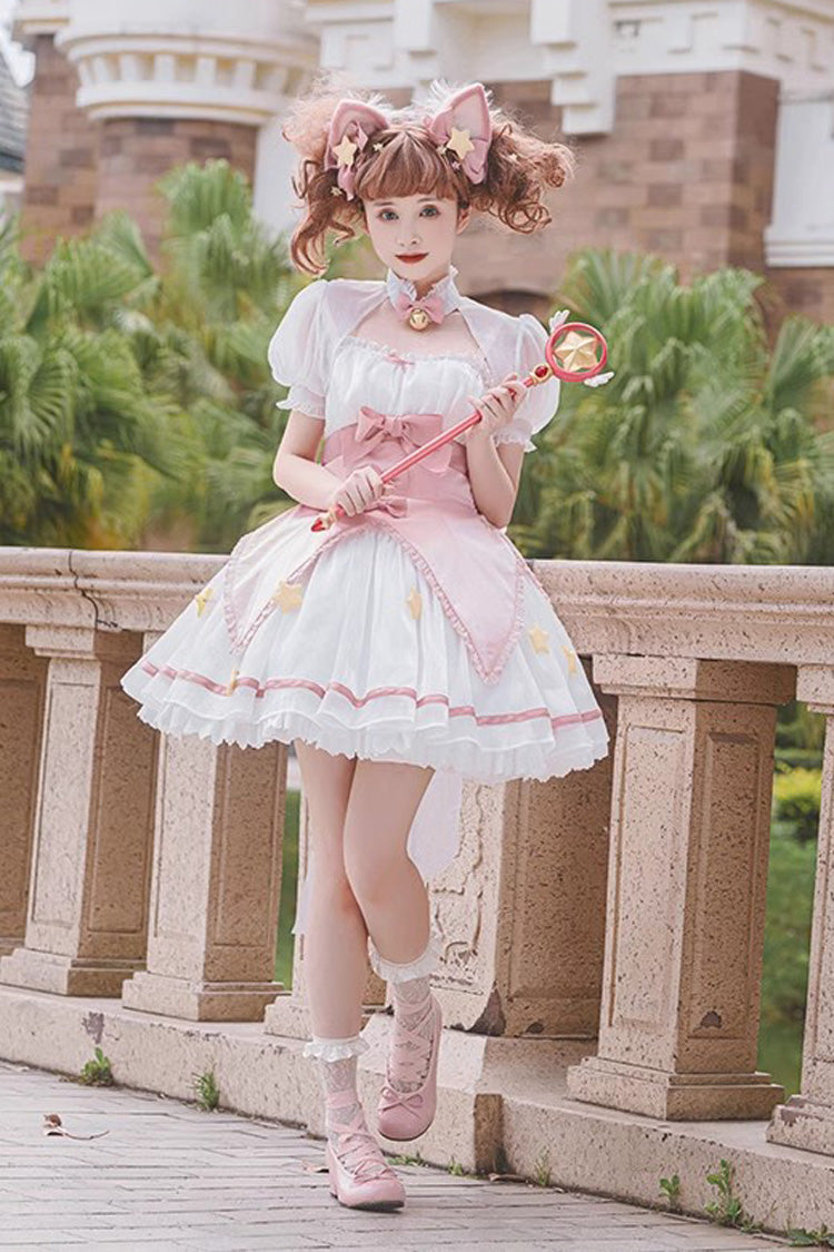 Sweet Lolita JSK Dress with Magic Star and Bowknot - Dual Color Options