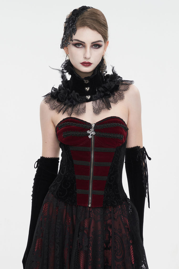 Crimson Noir Lace-Up Women's Gothic Corset