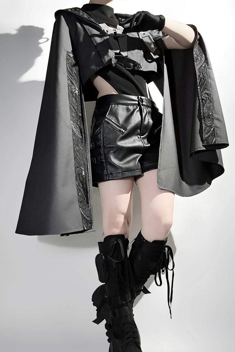 Gothic Prince Ouji Shorts Set with Lace Details - Black Sheep Research Society
