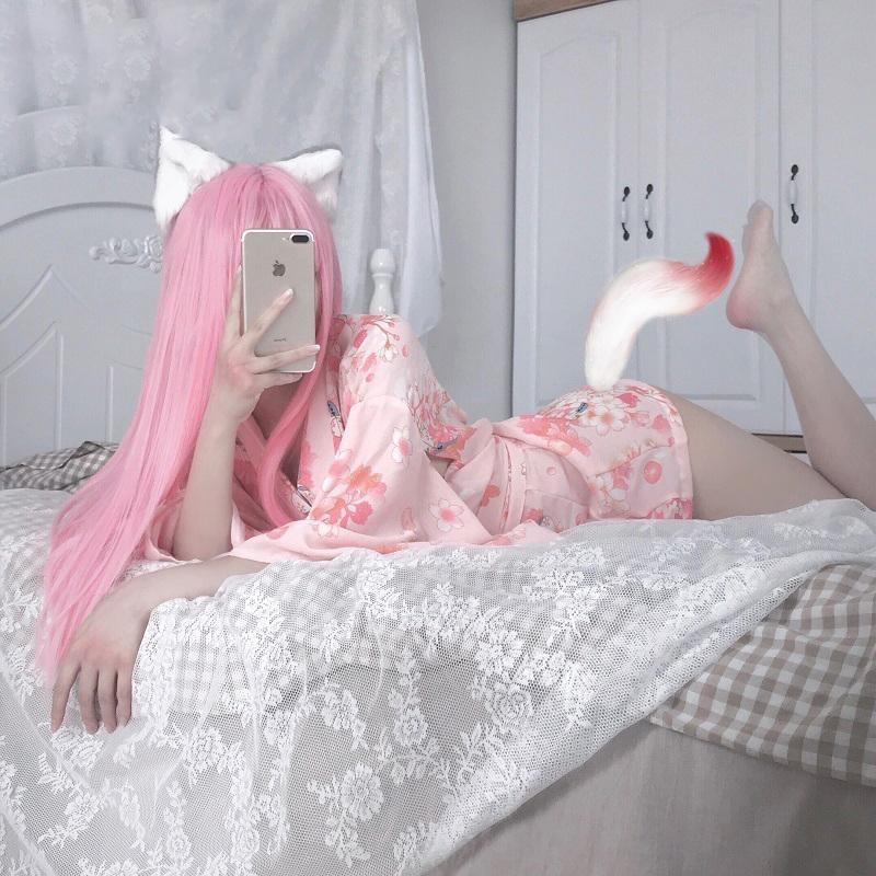 Cherry Blossom Kimono - bath robe, dress, dresses, pajama, pajamas