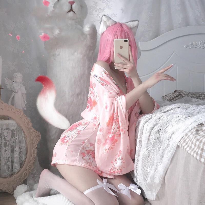 Cherry Blossom Kimono - bath robe, dress, dresses, pajama, pajamas