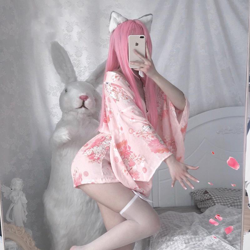 Cherry Blossom Kimono - bath robe, dress, dresses, pajama, pajamas