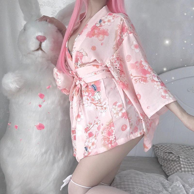 Cherry Blossom Kimono - bath robe, dress, dresses, pajama, pajamas