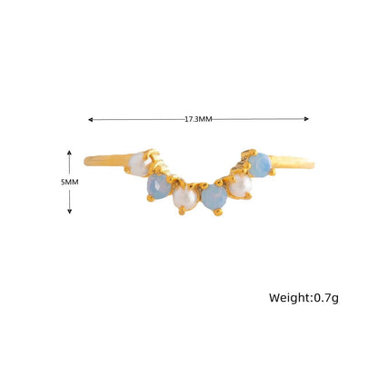 Schickes 2-teiliges passendes Ringset mit Kristallblumen