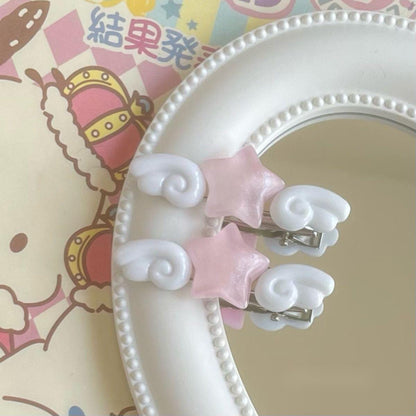 Kawaii Stern Engelsflügel Haarspangen Set