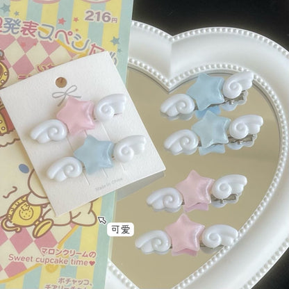 Kawaii Stern Engelsflügel Haarspangen Set