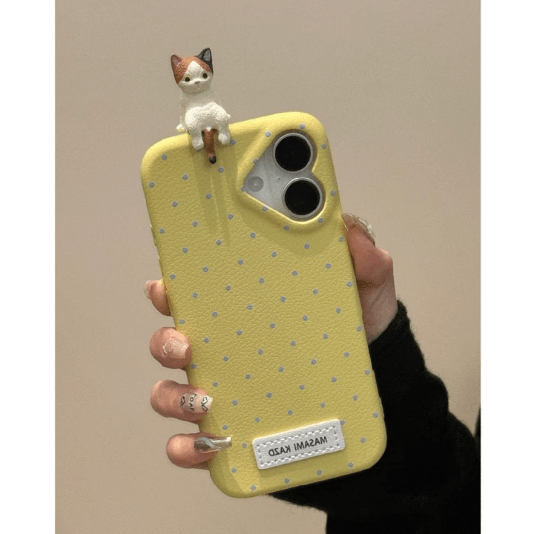 Chic Kitten Polka Dot Leather iPhone Case - Lovesickdoe