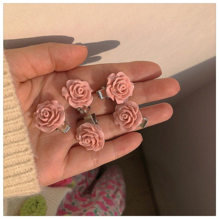 Sweet Heart 5 Pieces Pink Hair Clips Set