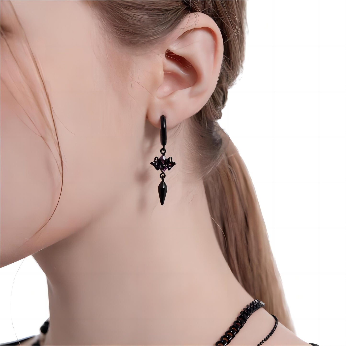 Y2K Black and White Little Ghost Earrings