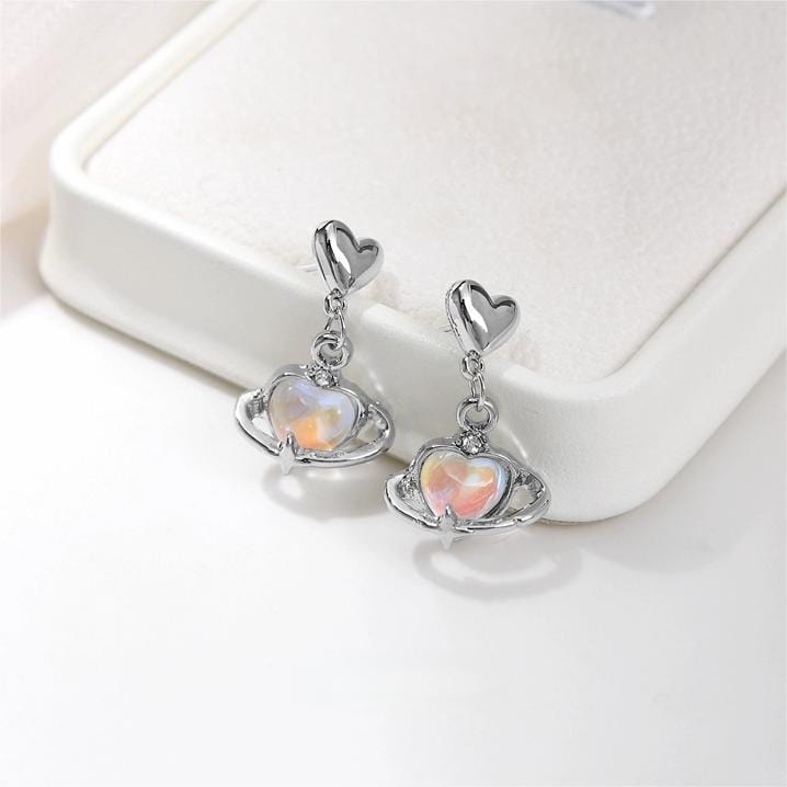 Boucles d'oreilles pendantes en forme de cœur