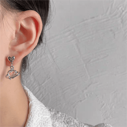 Boucles d'oreilles pendantes en forme de cœur