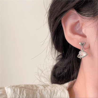 Boucles d'oreilles pendantes en forme de cœur