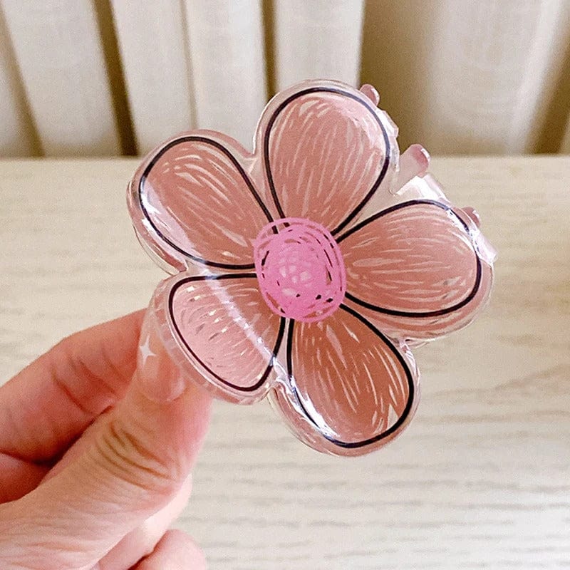 Colorful Hand-drawn Painting Flower Hair Claw Clip