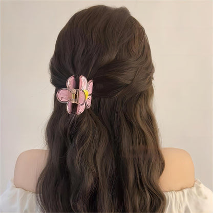 Colorful Hand-drawn Painting Flower Hair Claw Clip