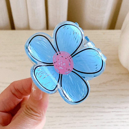 Colorful Hand-drawn Painting Flower Hair Claw Clip