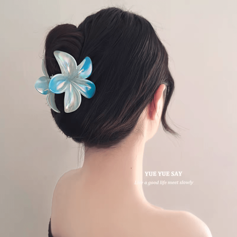 Colorful Hand Painted Flower Hair Claw Clip