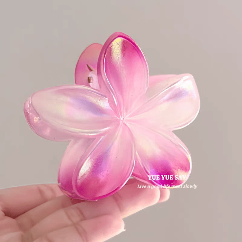 Colorful Hand Painted Flower Hair Claw Clip