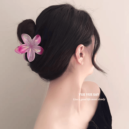 Colorful Hand Painted Flower Hair Claw Clip