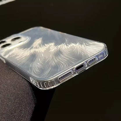 Coque iPhone à motif de plumes laser colorées