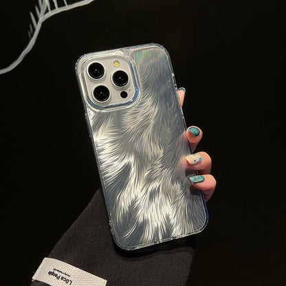 Coque iPhone à motif de plumes laser colorées