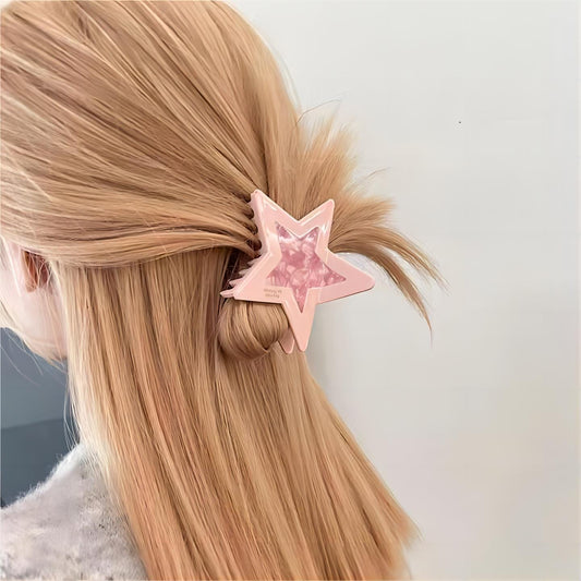 Pince à cheveux chic et colorée en forme d'étoile