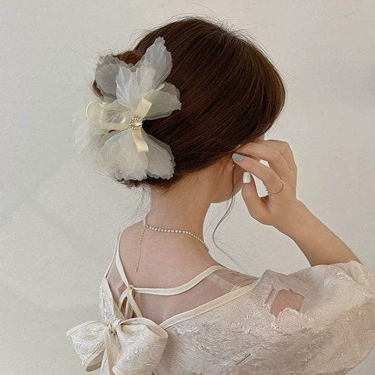 Sweet Crystal Bowknot Lace Hair Clip