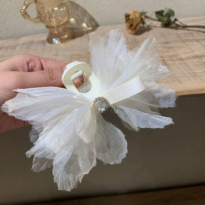 Sweet Crystal Bowknot Lace Hair Clip