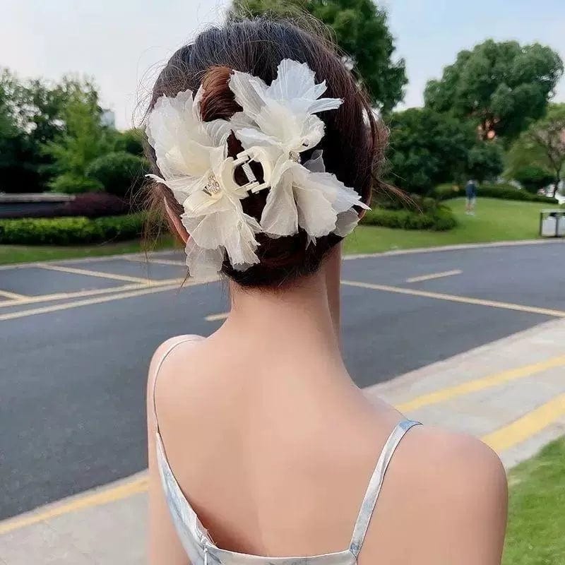 Sweet Crystal Bowknot Lace Hair Clip