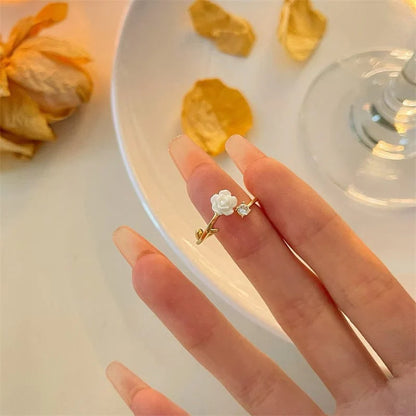 Trendy Sweet Adjustable Flower Ring