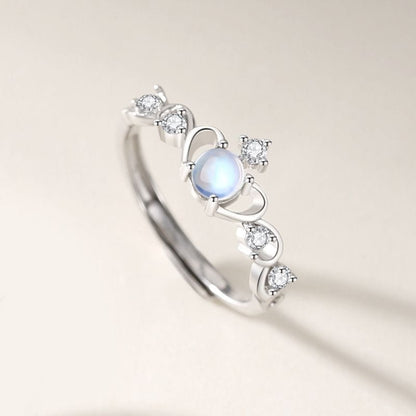 Trendy Adjustable Opal Crown Matching Rings