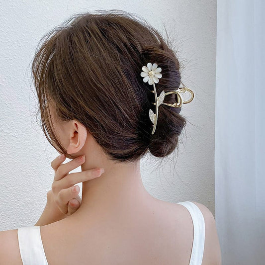 Opal Daisy Flower Chignon Claw Clip Hair Clip