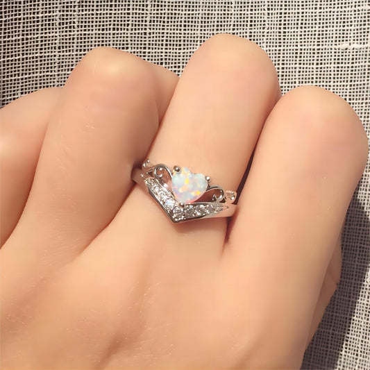 Eleganter Opal-Herzring SK586