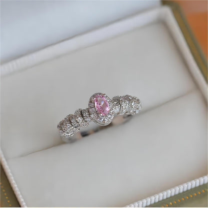 Eleganter Ring mit rosa Strasskristallen