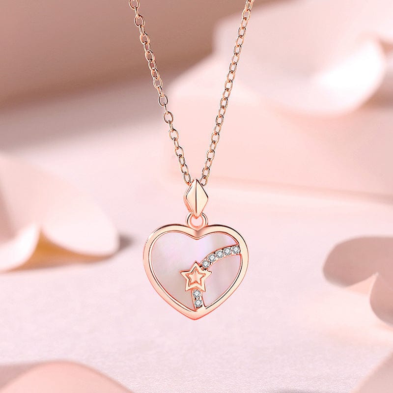 Trendy Star Heart Necklace Bracelet Set