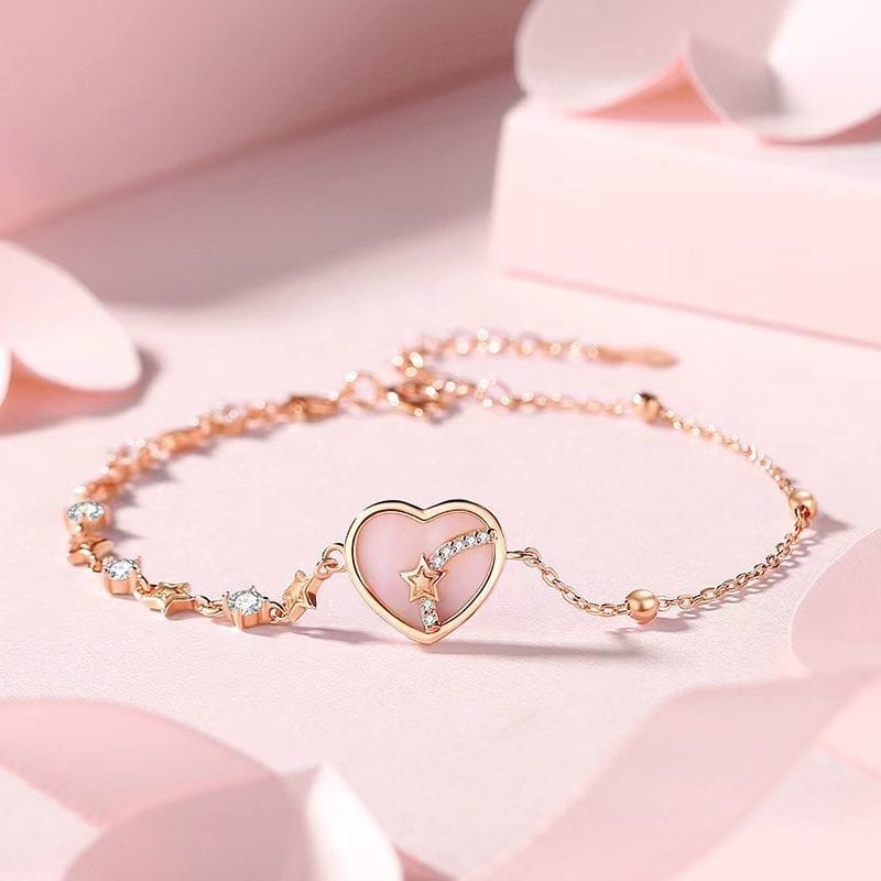 Trendy Star Heart Necklace Bracelet Set